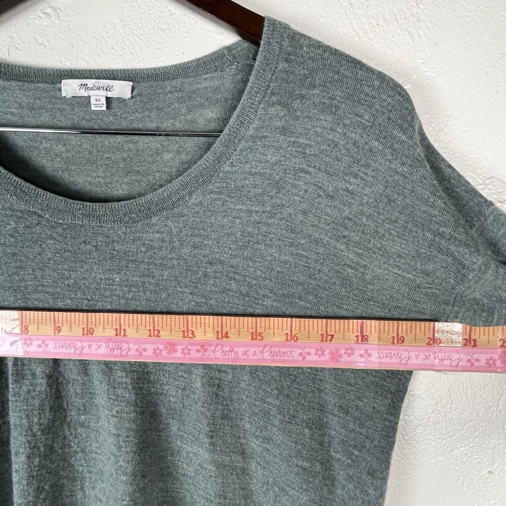 Madewell 100% Merino Wool Lightweight Sweater Women’s XS Sage Green Soft Luxury - Picture 9 of 11